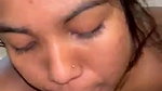 The boyfriend ejaculated on his girlfriends face