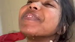 The boyfriend ejaculated on his girlfriends face