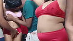 Two sexy girl enjoying with three boys