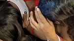 threegirl fun with young guy