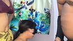 Two ladies giving Blowjob to single guy