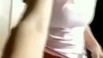 Girlfriend show her bobbs on video call to her bf