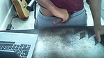 Desi boy jerking dick on table