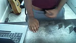 Desi boy jerking dick on table