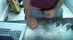 Desi boy jerking dick on table
