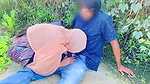 Stepsister riding  fuck Outdoor very risky public fucking