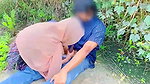 Stepsister riding  fuck Outdoor very risky public fucking