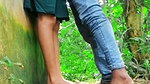 Sexy girl fucking in standing position with Boyfriend outdoor