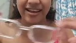 Beautiful girl showing her boob  talking on video call