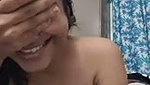 Beautiful girl showing her boob  talking on video call