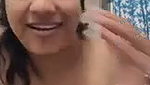 Beautiful girl showing her boob  talking on video call