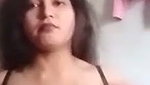 Beautiful girl showing her boob on video call