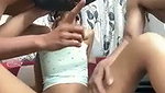 Sexy girl enjoying with three guy