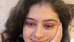 Awesome looking girl showing  talking