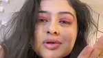 Awesome looking girl showing  talking