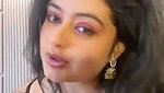 Awesome looking girl showing  talking