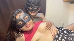 boyfriend pressing her girlfriend nipple  enjoying on bed