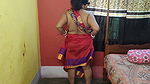 Indian sizzling mom showing her juicy pussy in red sharee