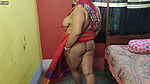 Indian sizzling mom showing her juicy pussy in red sharee