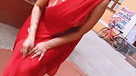 Reema Wora Sexy Navel in red Saree