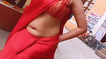 Reema Wora Sexy Navel in red Saree