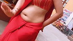 Reema Wora Sexy Navel in red Saree