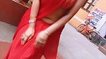 Reema Wora Sexy Navel in red Saree