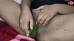Horny Desi Angel masturbating. Solo satisfying alone in bed room with Vegetable Sex Fuck Her Wet Pu