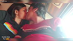 Indian Teen Couple Kissing in the Bus