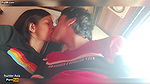Indian Teen Couple Kissing in the Bus