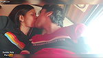 Indian Teen Couple Kissing in the Bus