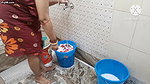 Hot aunty cloths washing vlog Bedsheet washing vlog