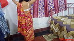 Red saree pe Bhabhi ki jomkar Chudai by Hushband friend