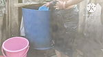 Anita Yadav bathing with cold water