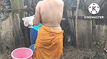 Anita Yadav bathing in indian style