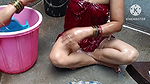 Wet Indian Housewife Outside