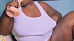 African BBW Playing with Huge Dildo and Jiggling Her Juicy Ass