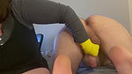 Teen BBW Fingers Big Ass with Yellow Rubber Gloves