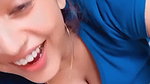 cute desi lady cleavage in blue top 22