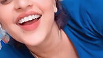 cute desi lady cleavage in blue top 22