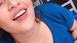 cute desi lady cleavage in blue top 22