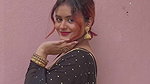 chubby bengali lay big breast and navel in black saree 22