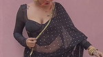 chubby bengali lay big breast and navel in black saree 22