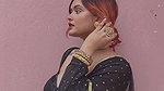 chubby bengali lay big breast and navel in black saree 22