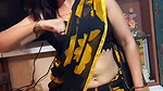 hot desi lady sexy navel in black saree 22