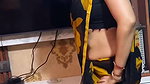 hot desi lady sexy navel in black saree 22