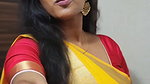 dusky desi lady very big deep navel in yellow saree 22