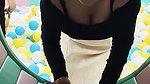 busty kannadiga lady cleavage in black dress2