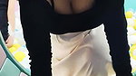 busty kannadiga lady cleavage in black dress2