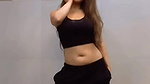 chandini sexy hot navel and tummy in black sport costume 22